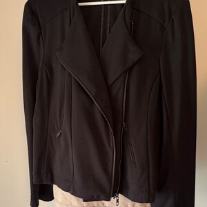 Catherine Malandrino Black Asymmetrical Zipper Blazer